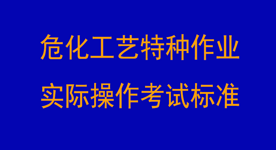 危化工艺特种作业实际操作考试标准